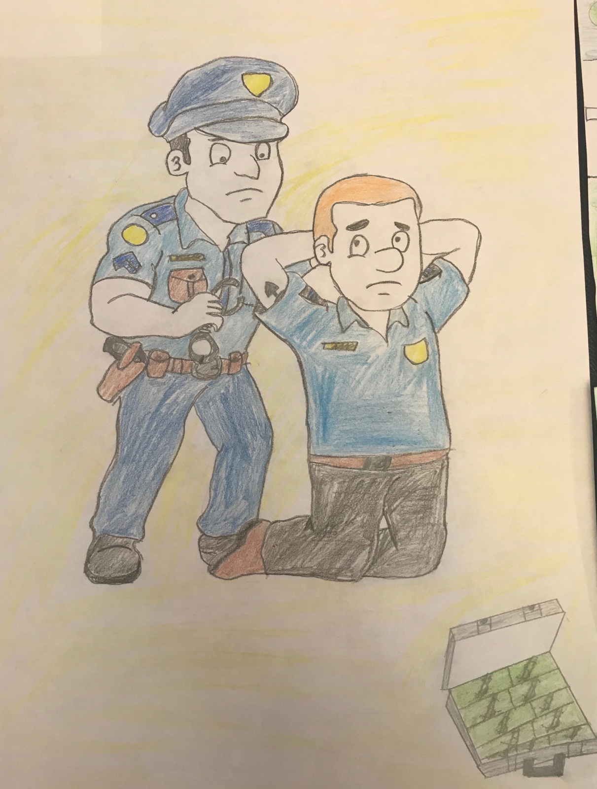 Рисунок на страже закона детский
